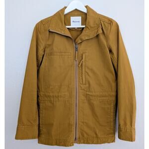 Women’s Madwell Feet Utility Military Jacket Khaki Brown Size Small Front Zip